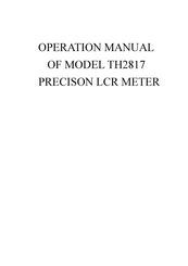 Tonghui TH2817 Operation Manual