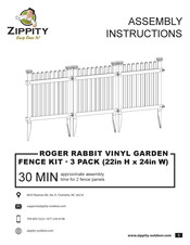 Zippity ROGER RABBIT VINYL GARDEN FENCE KIT 3 PACK Assembly Instructions Manual