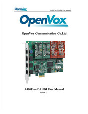 OpenVox A400E on DAHDI User Manual