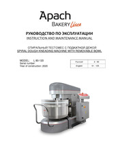 Apach BAKERY Line L-R 280 Instruction And Maintenance Manual