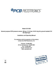 PCB Piezotronics S101A06 Installation And Operating Manual