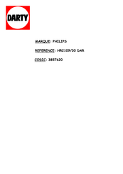 Philips HR2109/30 User Manual
