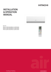Hitachi RAC-AJ13PCASV Installation & Operation Manual