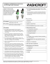 Ashcroft ZT12 Installation And Maintenance Instructions Manual