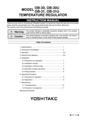 Yoshitake OB-30U Instruction Manual