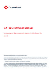 Cmsemicon BAT32G1 9 Series User Manual