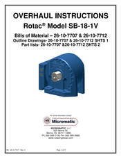 MICROMATIC Rotac SB-18-1VDE-KEY-FT Overhaul Instructions