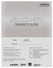 Hitachi LE55V707 Owner's Manual