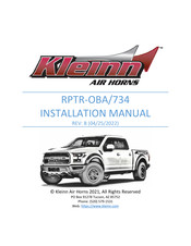 Kleinn Air Horns RPTR-OBA/734 Installation Manual