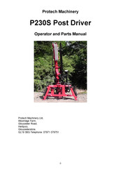 Protech Machinery P230S Post Driver Operator And Parts Manual