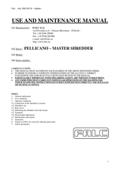 FALC Pellicano 1600 Special OUT Use And Maintenance Manual