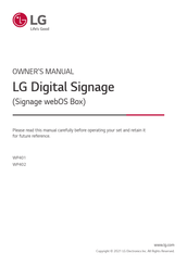 LG WP401 Owner's Manual