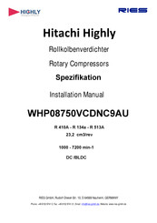Hitachi HIGHLY WHP08750VCDNC9AU Installation Manual