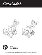 MTD Cub Cadet E 22 Original Operating Instructions