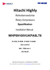 Hitachi Highly WHP09100VUKPA8LT6 Installation Manual