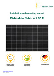 Heckert Solar NeMo 4.1 80 M Installation And Operating Manual