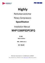 Hitachi Highly WHP13300PSDPC8FQ Installation Manual