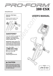 ProForm 280 Csx Bike User Manual