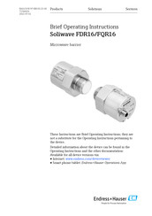 Endress+Hauser Soliwave FQR16 Brief Operating Instructions