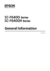 Epson SureColor SC-F6400H General Information Manual