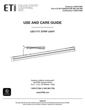 ETI Solid State Lighting 556101620 Use And Care Manual