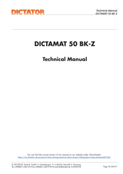 Dictator DICTAMAT 50 BK-Z Technical Manual