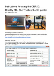 Creality 3D CRR10 Instructions For Using Manual