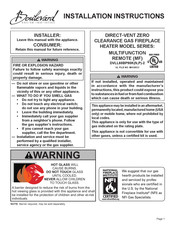 Empire Comfort Systems Boulevard DVLL60BP90K-2 Installation Instructions Manual