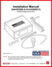 NAV TOOL NAVRGB6.0-VI+HONIRC1 Installation Manual