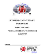 Ifi S251-2KWP Operating And Maintenance Instructions Manual