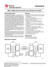 Texas Instruments DS90UH927Q Manual