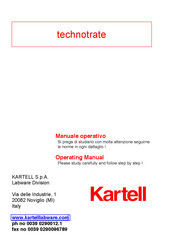 Kartell technotrate Operating Manual