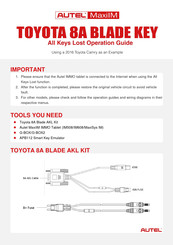 Autel MaxiIM TOYOTA 8A BLADE KEY Operation Manual