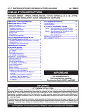 Nortek RSH3QE Installation Instructions Manual