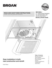 Broan XB110HL1 Installation Manual