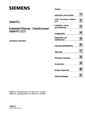 Siemens SIMATIC CloudConnect CC7 Series Operating Instructions Manual