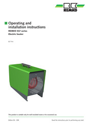 REMKO ELT 9-6 Operating And Installation Instructions