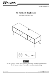 Unikito TV Stand with Bag Drawers Assembly Instruction Manual