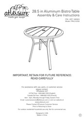 Atleisure 1463824 Assembly & Care Instructions