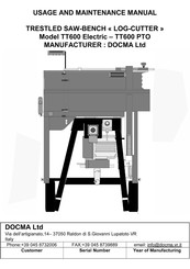 Docma TT600 PTO Usage And Maintenance Manual