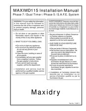 MAXIDRY MAXIMD115 Installation Manual