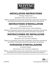 Maytag Commercial MDE20MNBGW Installation Instructions Manual
