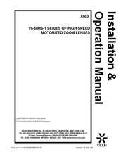 Vicon V6-60MS-HS-1 Installation And Operation Manual