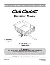 Cub Cadet 19A40026100 Operator's Manual