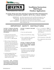 Lynx LOH1248 Installation Instructions Manual