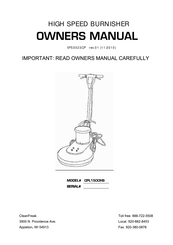 CleanFreak CPL1500HS Owner's Manual