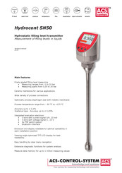 ACS contsys Hydrocont SN50 Technical Manual