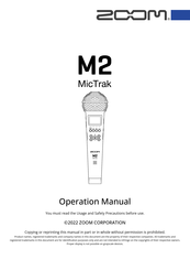 Zoom MicTrak M2 Operation Manual