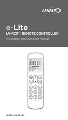Lennox e-Lite LV-RC01 Installation And Operation Manual