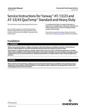Emerson FISHER Yarway AT-33/43 Service Instructions Manual